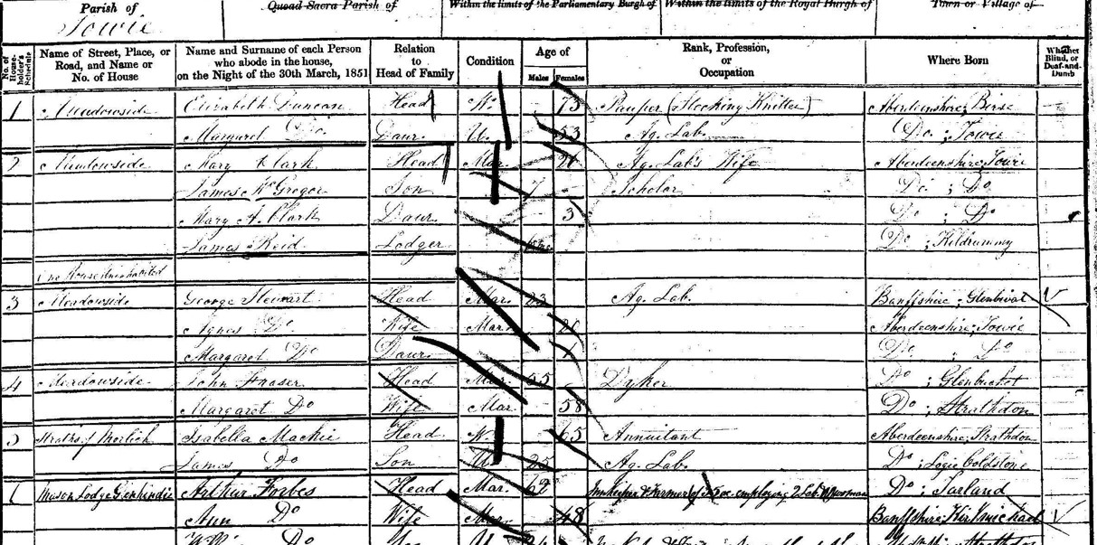 1851 Census Isabel Allanach